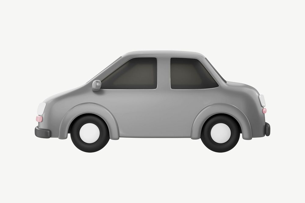 Gray car, 3D vehicle illustration psd