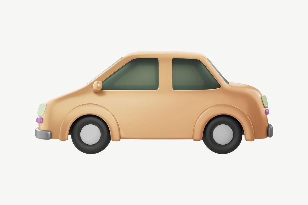 Brown car, 3D vehicle illustration psd