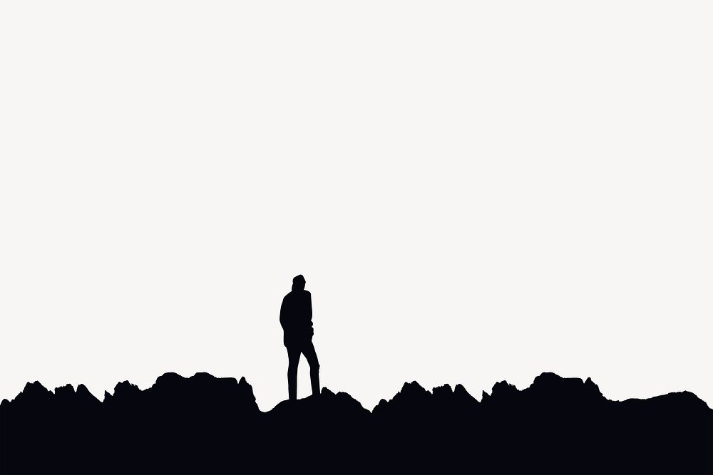Adventure traveler silhouette isolated image