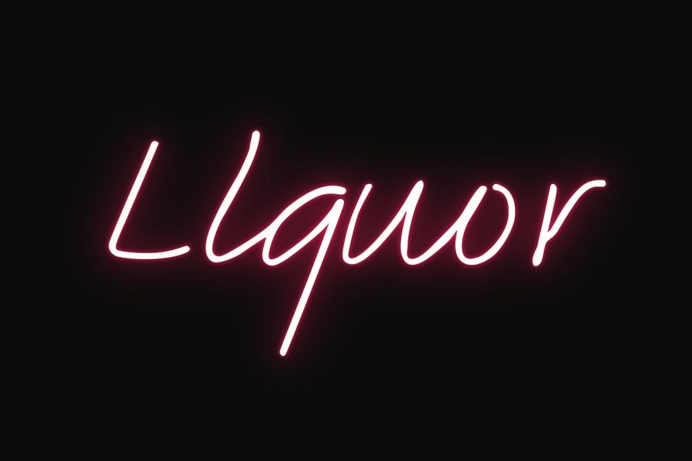 Liquor neon light sign psd