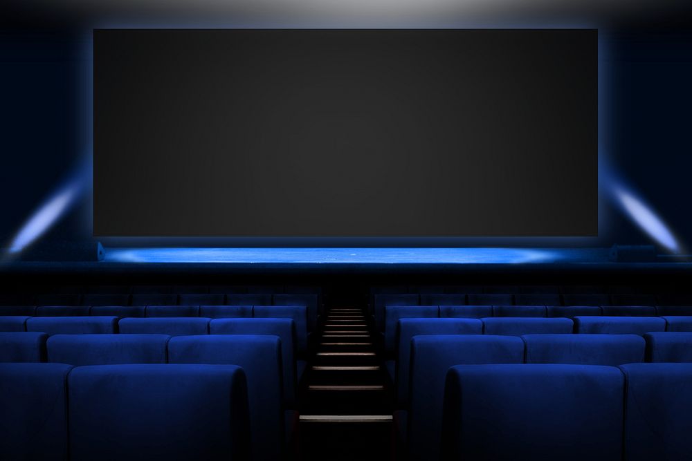 Blue cinema seat, movie night