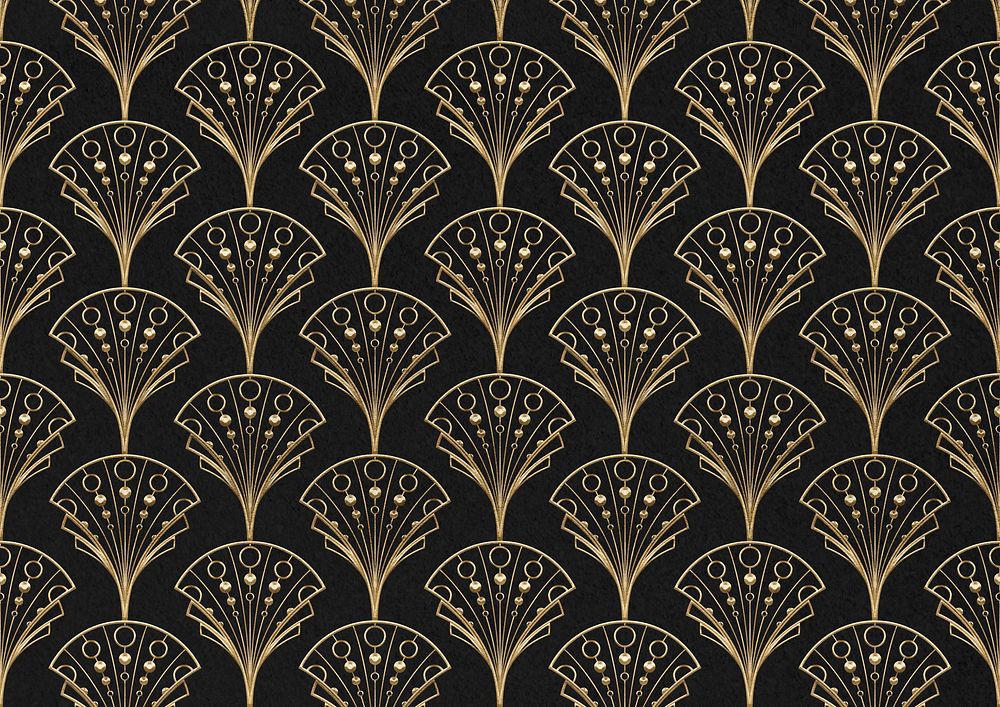 Gatsby palmette patterned background, dark brown design