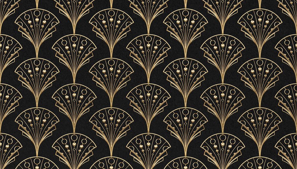 Gatsby palmette patterned background, dark brown design