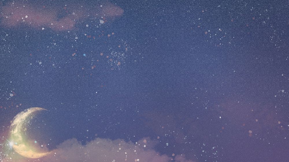Crescent moon sky desktop wallpaper, aesthetic design