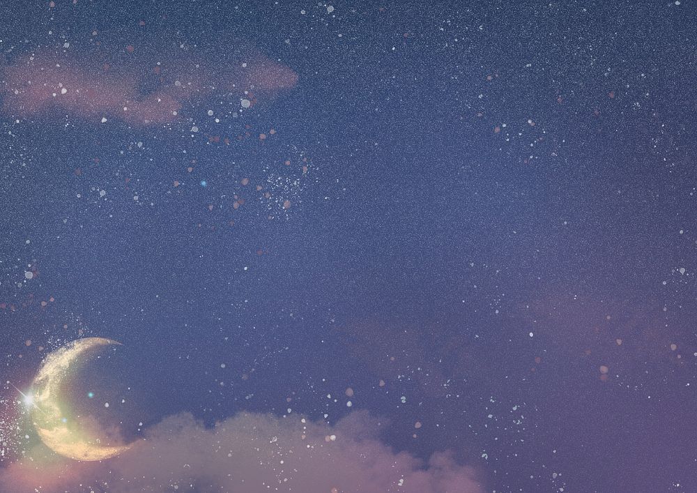 Crescent moon sky background, aesthetic design