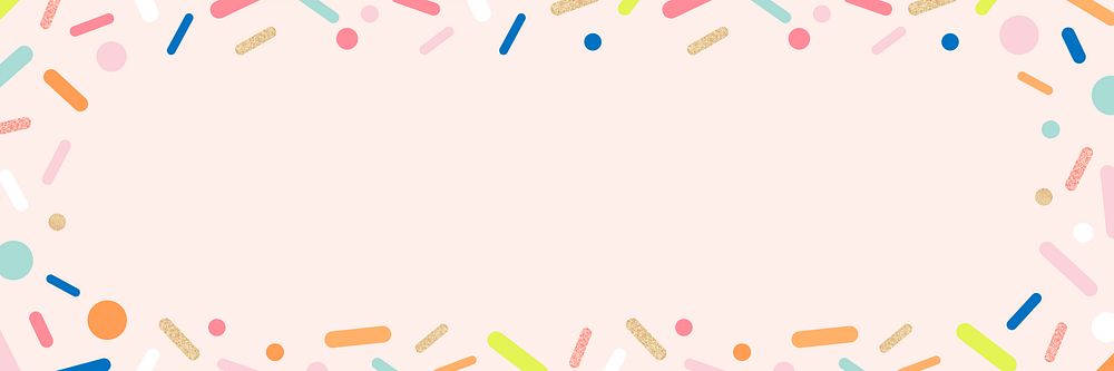 Pink confetti frame background, pastel design