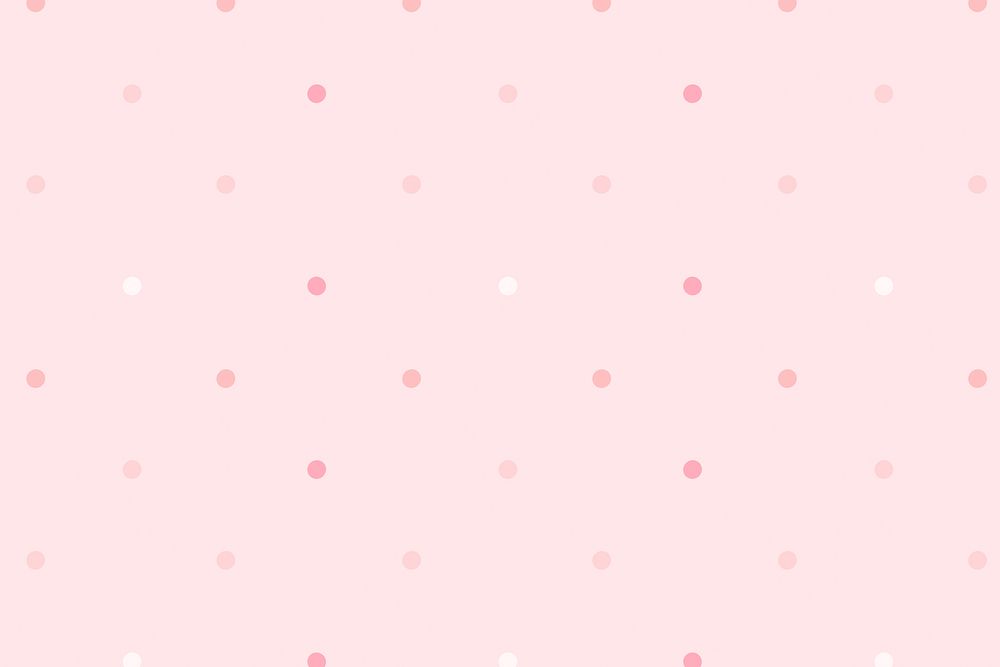 Pink polka dot background, cute pattern 