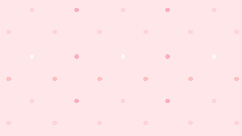 Pink polka dot desktop wallpaper, cute pattern 