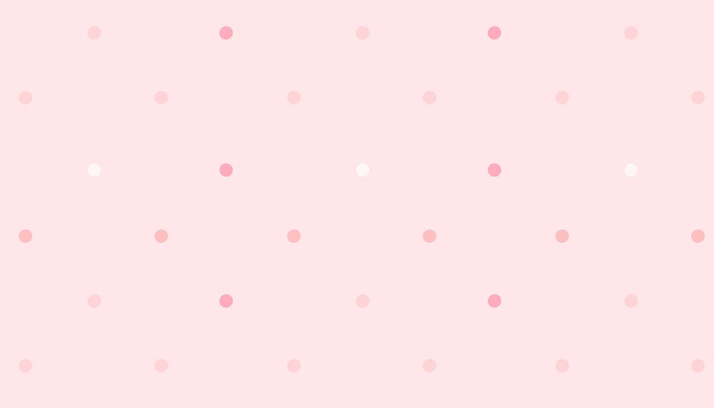 Pink polka dot background, cute pattern 