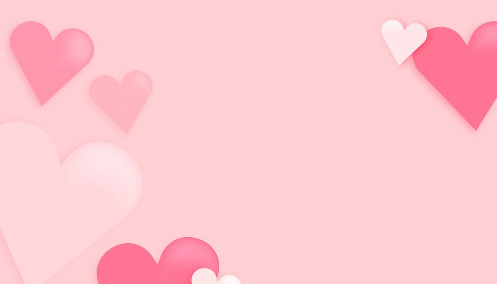 Cute Valentine's hearts border background