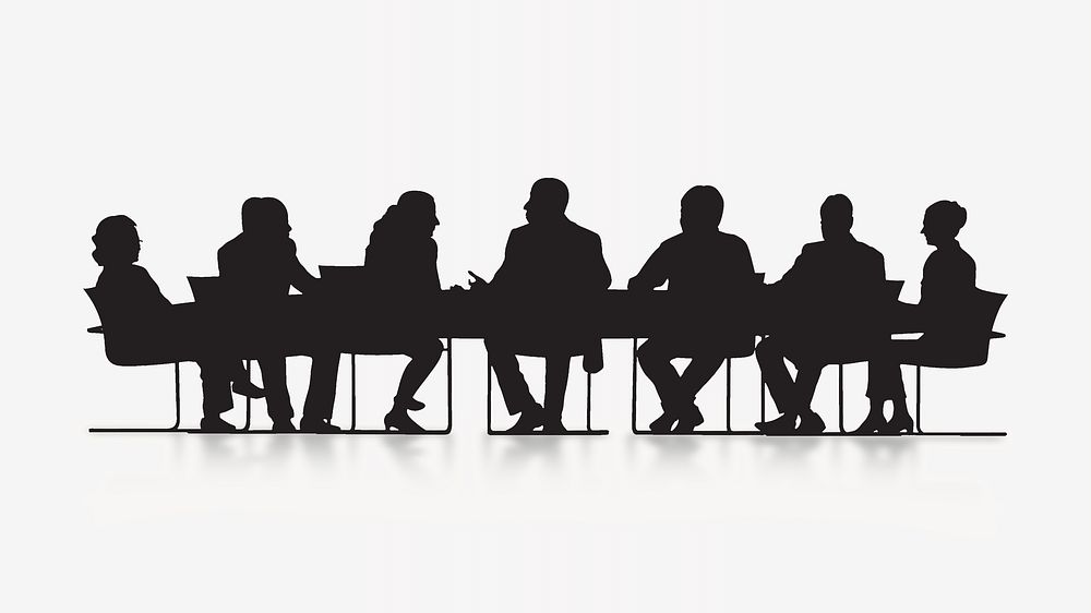 Board meeting silhouette isolated image