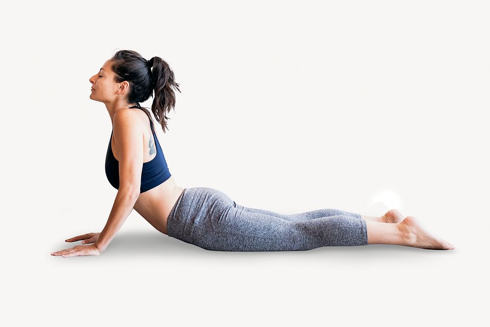 Stretching yoga posture isolated image