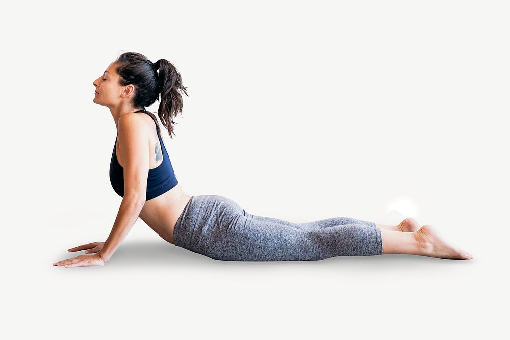 Stretching yoga cobra posture psd