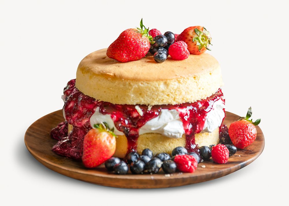 Berry cake, isolated design