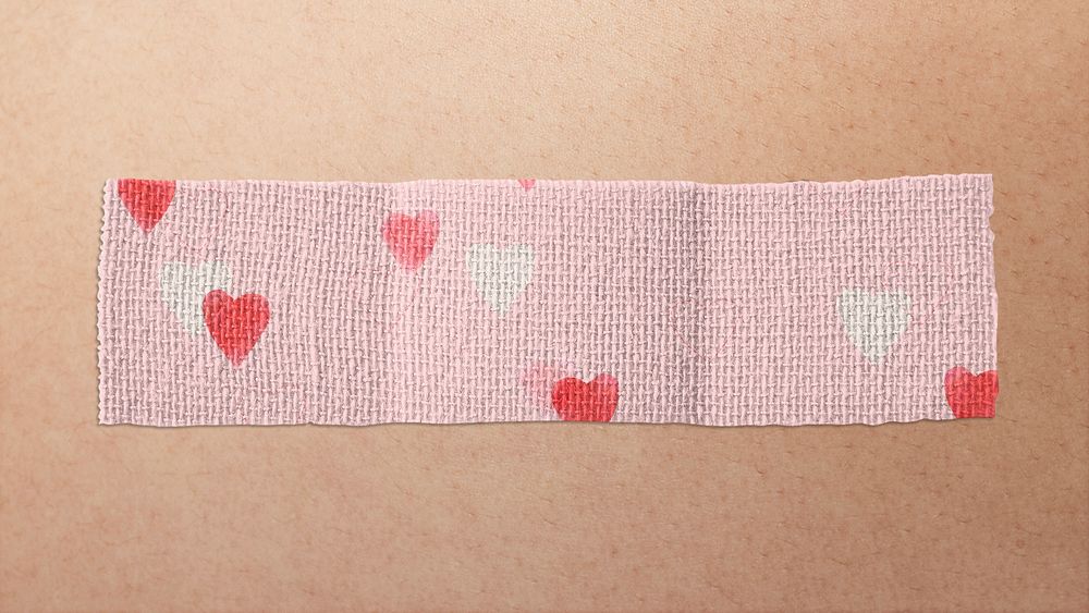 Heart patterned pink band aid Premium Photo rawpixel