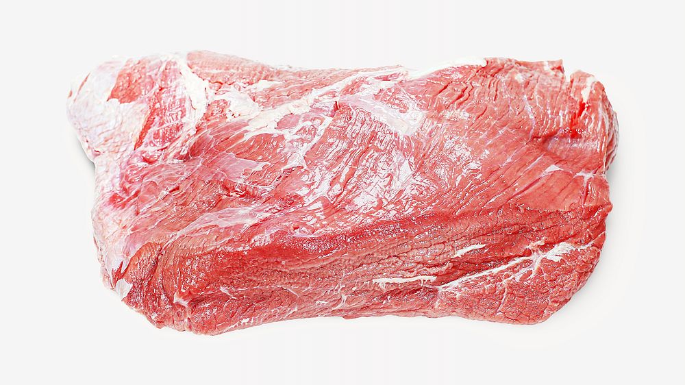 Raw meat image on white design