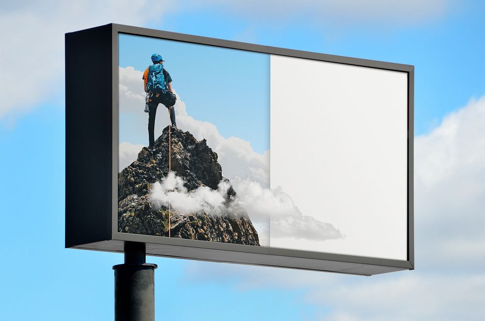 Hiking ad billboard