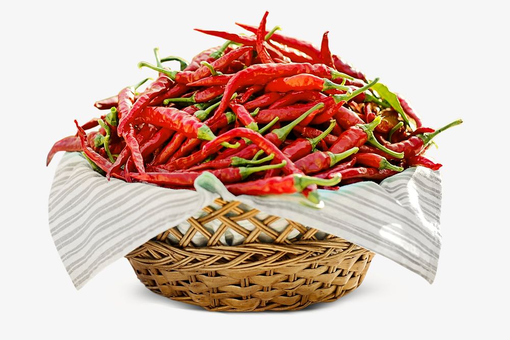 Red chilli basket, isolated image | Free Photo - rawpixel