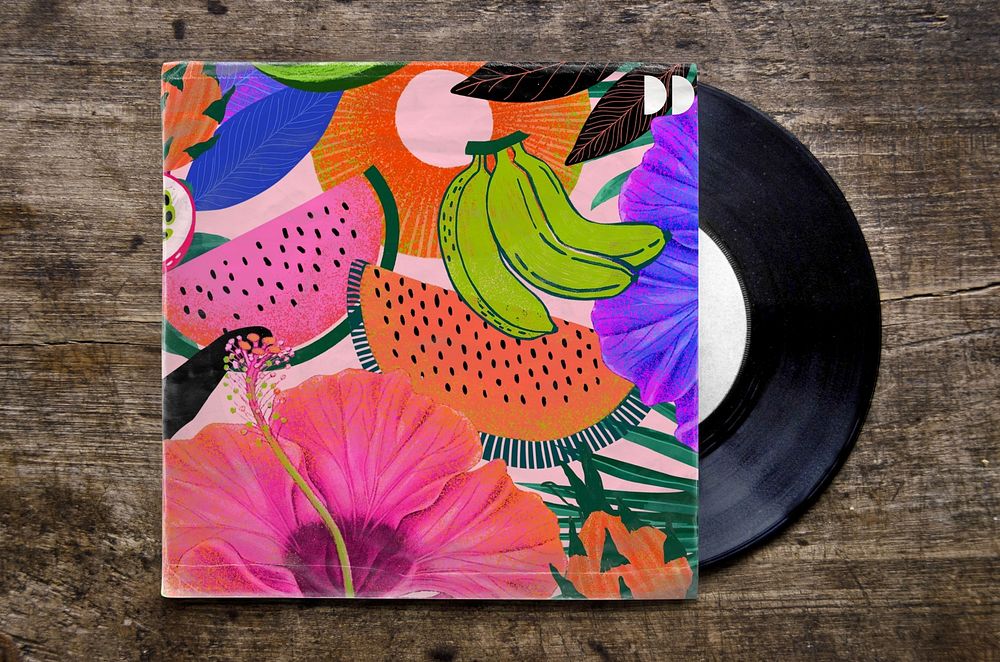 Tropical vinyl record cover