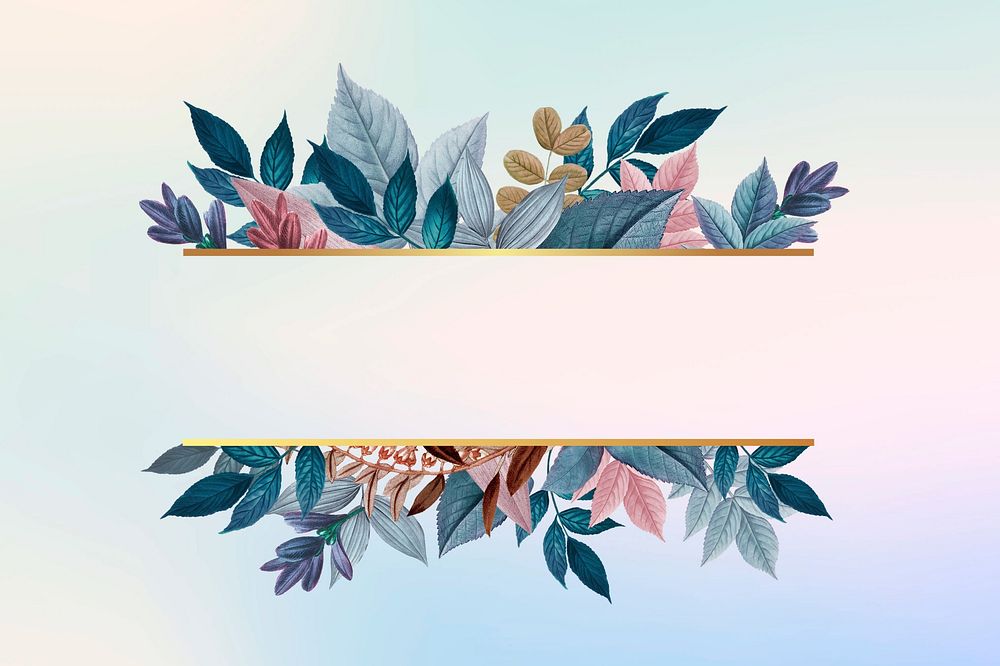 Vintage leaves, pastel background