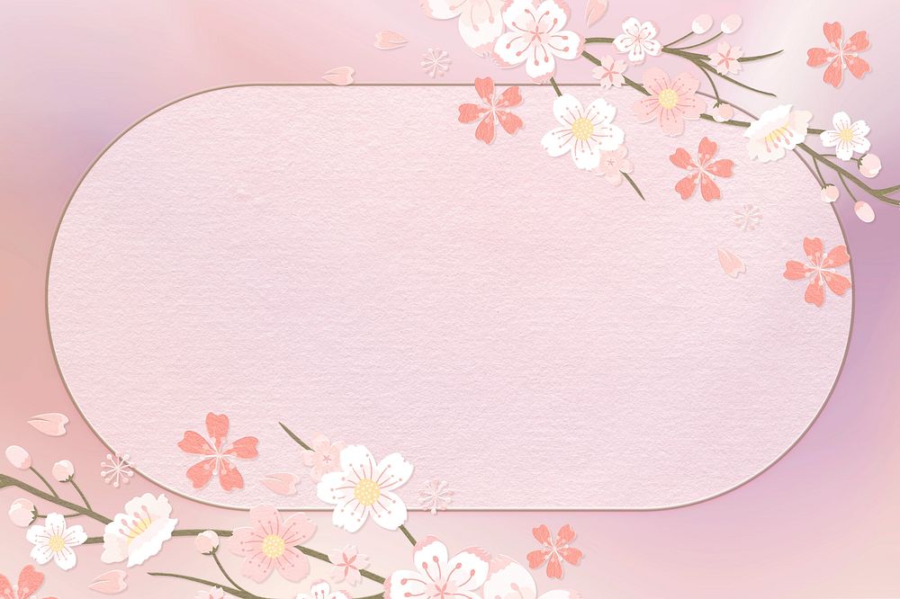 Pink flower design illustration, watercolor background