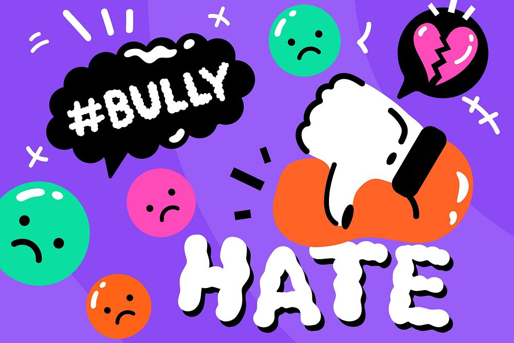Bullying illustration background, colorful design
