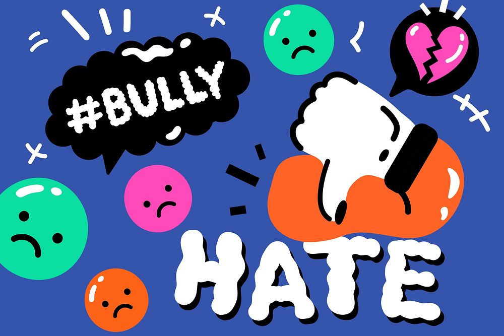 Bullying illustration background, colorful design