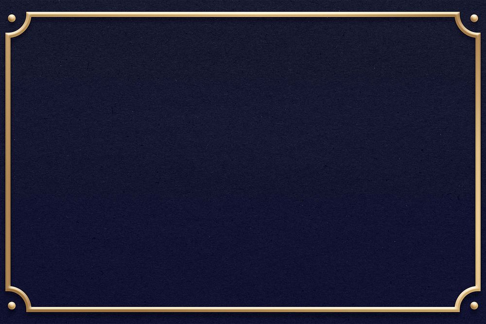 Luxury gold frame navy background