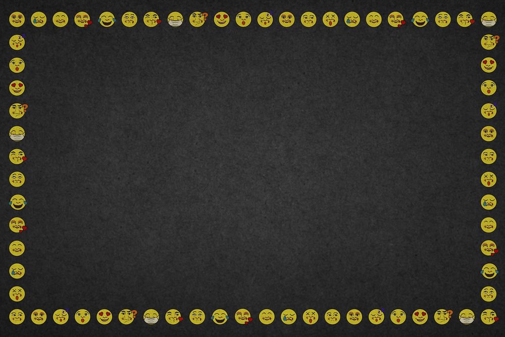 Black vintage emoticon frame background