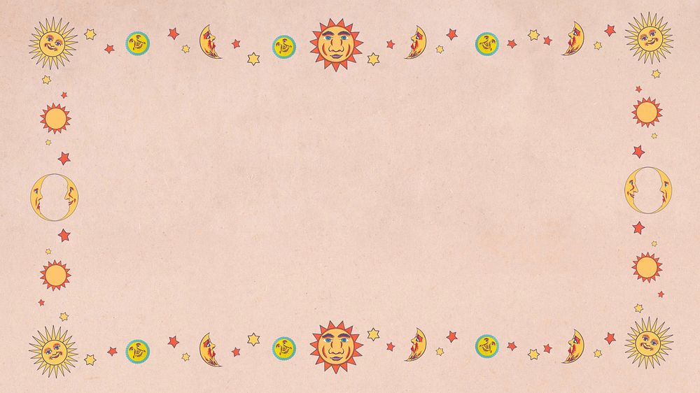 Pink sun moon frame desktop wallpaper