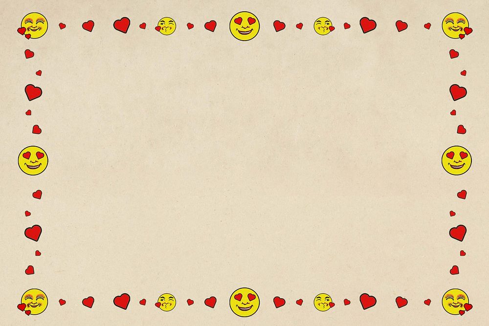 Love emoticon frame background