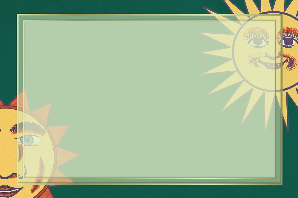 Green sun frame background