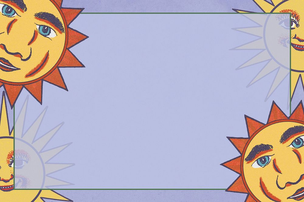 Purple sun frame background