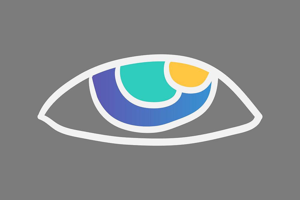 Colorful eye element, doodle vector