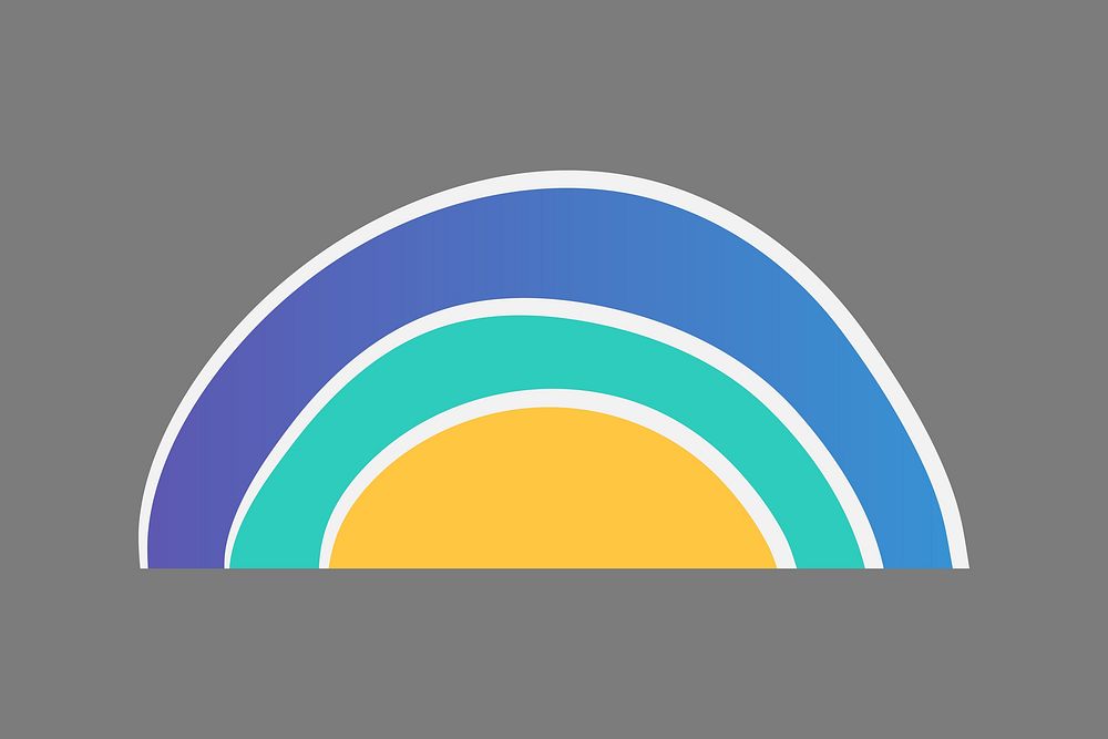 Colorful semicircle, cute design element vector