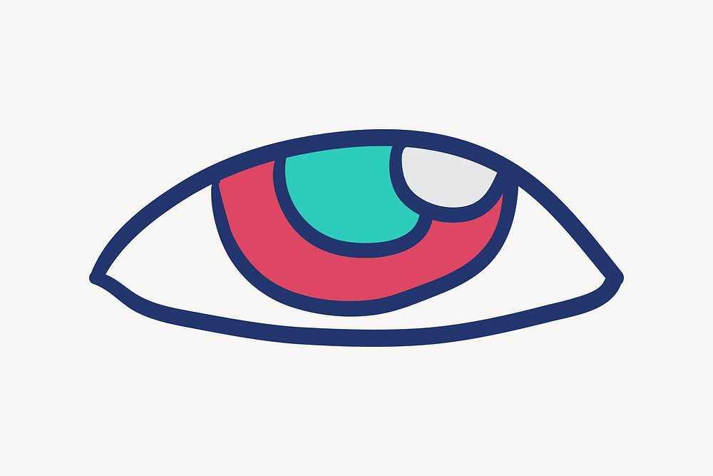 Hand drawn eye design element vector