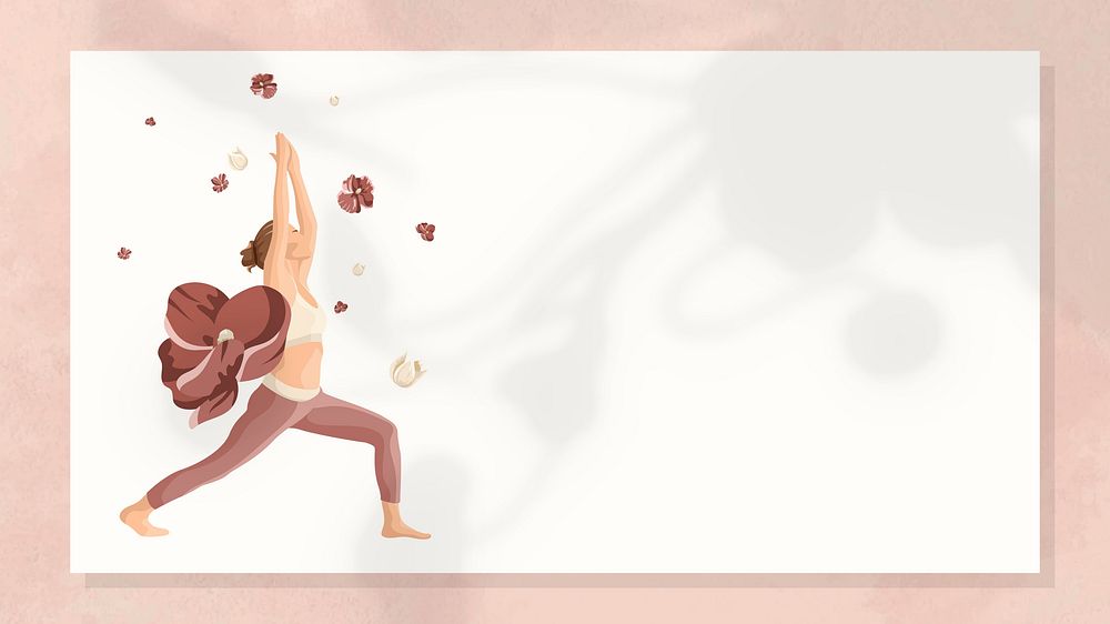 Woman flower yoga desktop wallpaper frame