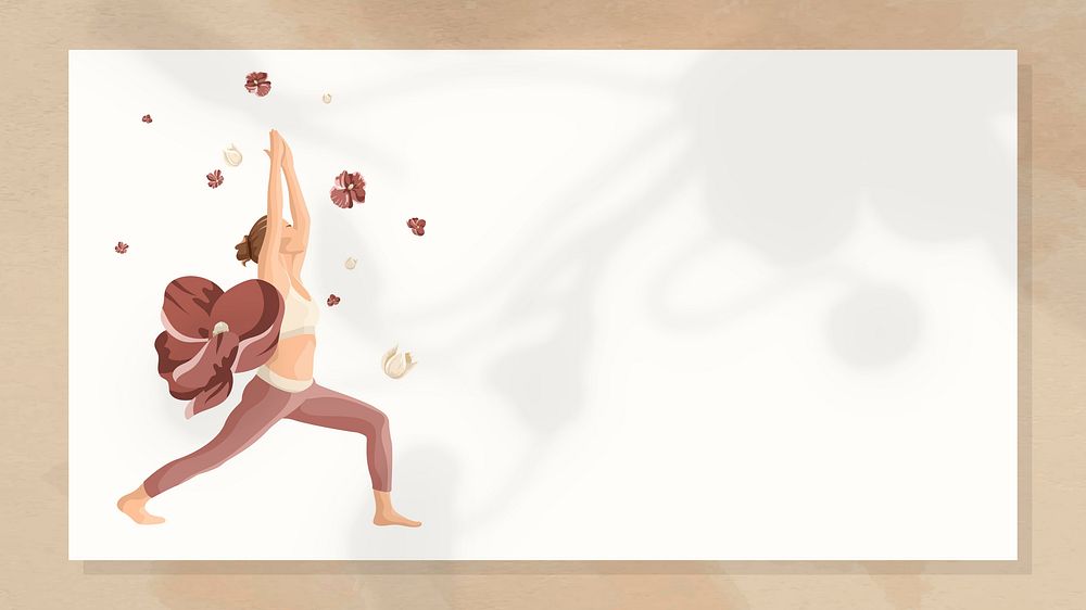 Woman flower yoga desktop wallpaper frame