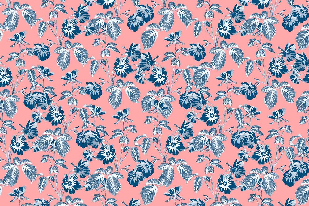 Flower blossoms pattern, pink background