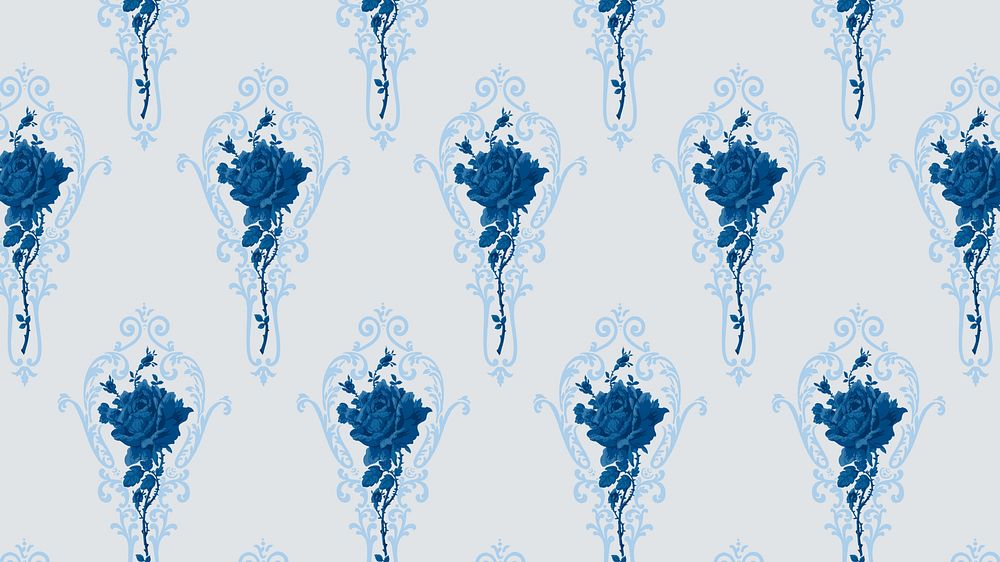 Decorative rose pattern desktop wallpaper, white background