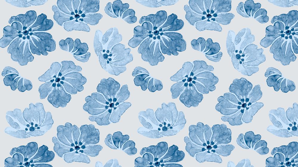 Peony flower pattern desktop wallpaper, white background