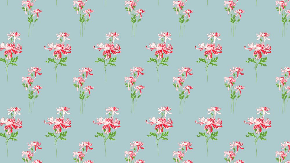 Pink chrysanthemum pattern desktop wallpaper, | Premium Photo