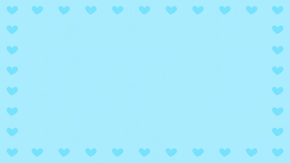 Blue heart frame desktop wallpaper illustration