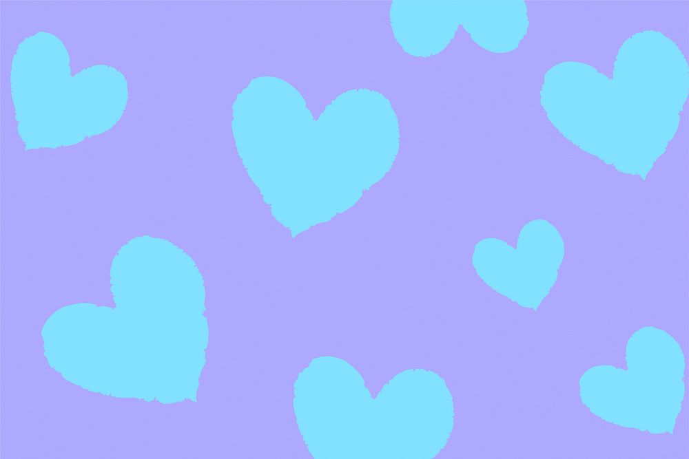 Blue heart background, simple purple love illustration