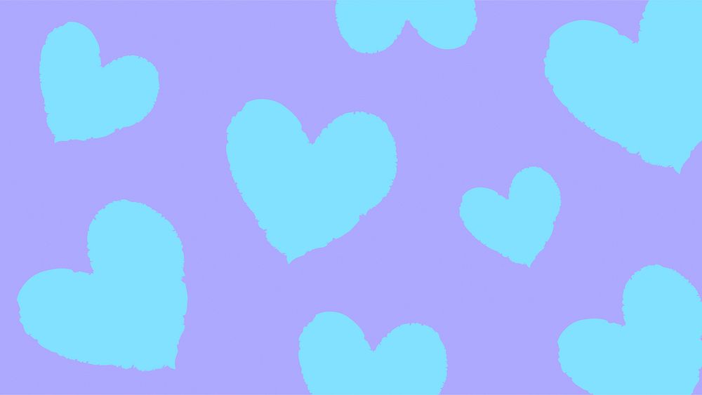 Blue love desktop wallpaper, simple heart illustration