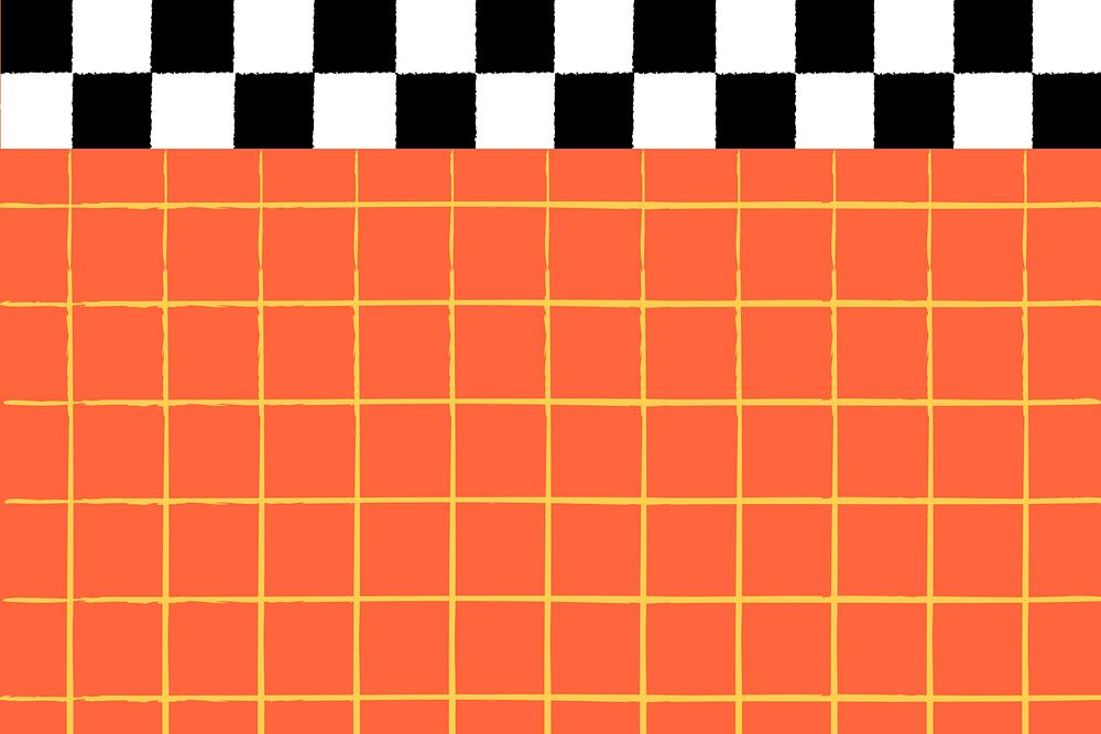 Orange grid background, chess board