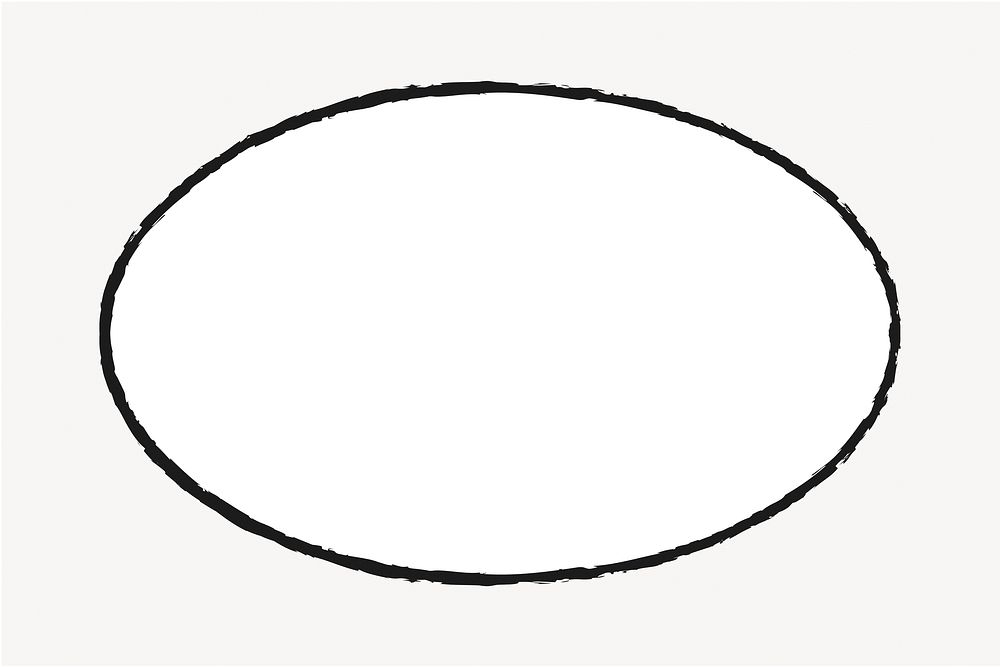 White oval collage element vector