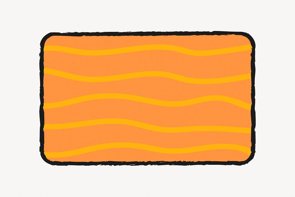 Orange pattern box, simple collage element vector
