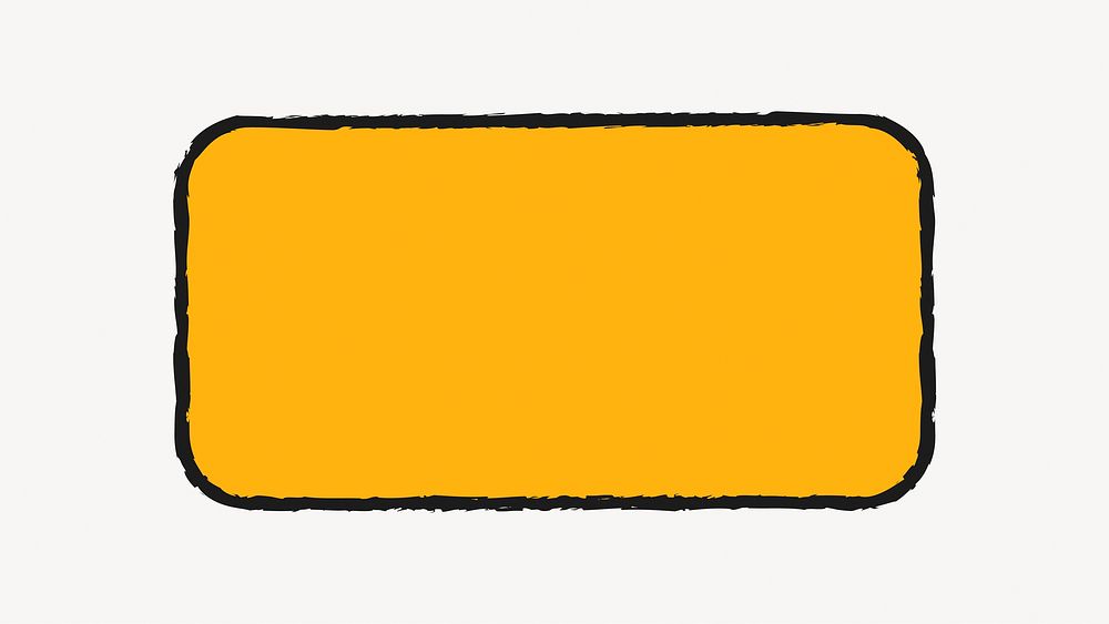 Orange box, simple rectangular shape collage element vector