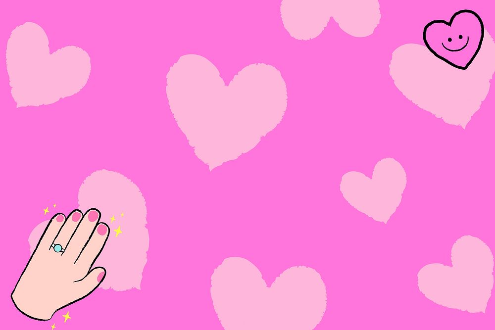 Hand & happy heart background,  love illustration